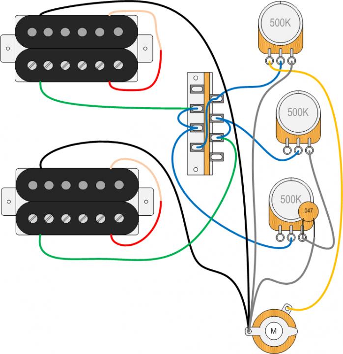 Схема распайки хамбакеров. Схема пайки электрогитары 1 хамбакер. 2 Хамбакера 5 позиционный переключатель схема. Схема распайки звукоснимателей хамбакер. Схема распайки гитары с 2 хамбакерами.